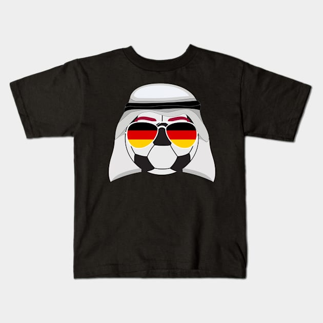 Germany Flag inside Sunglasses With Soccer Ball and Shemagh Kids T-Shirt by DexterFreeman